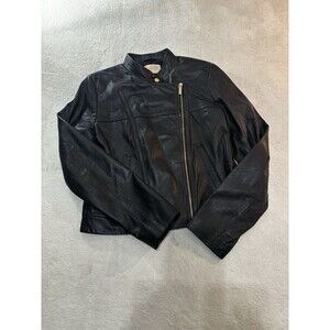 Michael Kors 100% Lamb Leather Jacket Black Medium Biker Soft